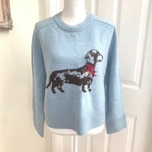 Abercrombie & Fitch Women's Viral Dachshund Sweater Blue Size Small Weiner Dog